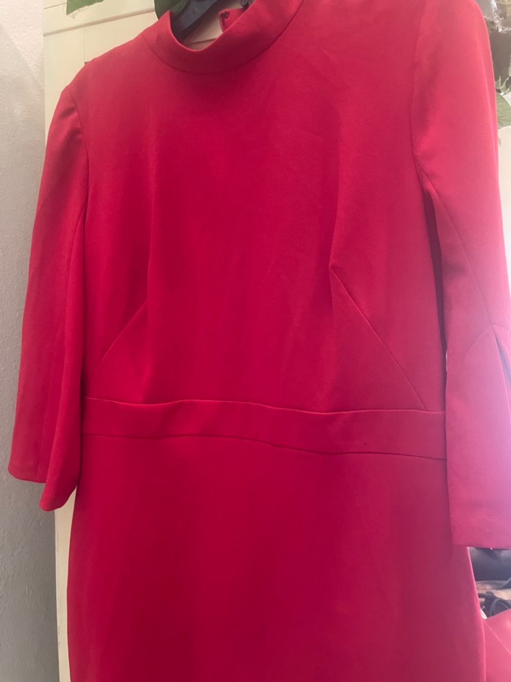 Calvin Klein Red Long Sleeve Shift Dress